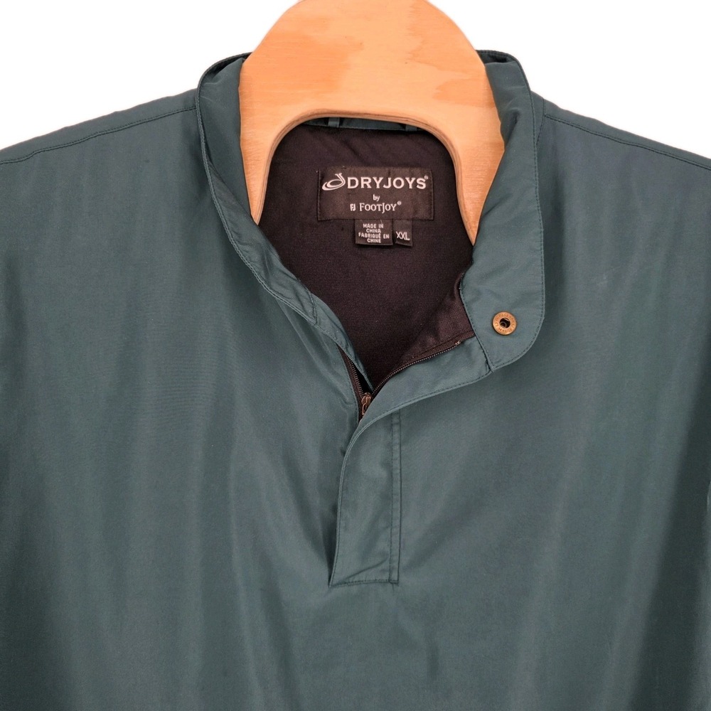DryJoys by FootJoy Men 2XL 1/2 Zip FJ Golf Vest Wind Rain Jacket Green Repellent